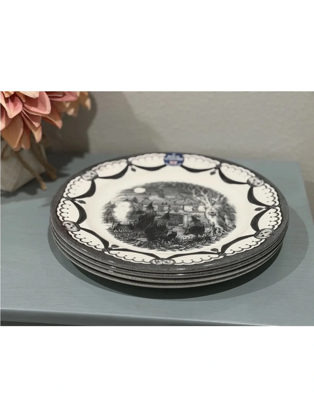 The Witches Coven Dinner Plates By Royal Stafford Halloween 11 Inch Set Of 4 New
